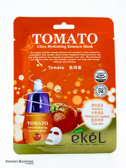 EKEL - МАСКА ТКАНЕВАЯ ДЛЯ ЛИЦА С ЭКСТРАКТОМ ТОМАТА TOMATO ULTRA HYDRATING ESSENSE MASK, 25 МЛ