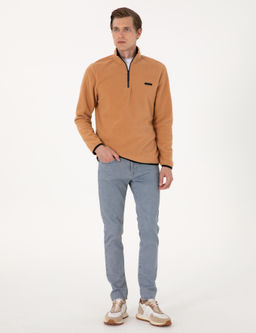 A__k Kahverengi Regular Fit Yar_m Fermuarl_ Polar Sweatshirt - Pierre cardin фото 4