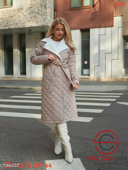 куртка женская длинная с поясом - Bruno фото 3