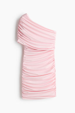 Vestido drapeado de un hombro
