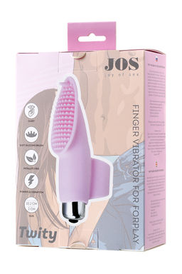Вибронасадка на палец JOS TWITY для прелюдии, силикон, розовая, 10,2 см  фото 7