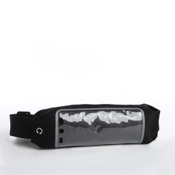 Сумка поясная на молнии, светоотражающие элементы, цвет чёрный - Simaland фото 2