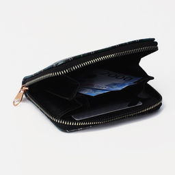 Кошелёк на молнии «Клетка», маленький, 3 отделения, зелёный