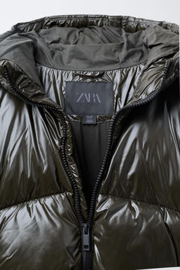 WATER-REPELLENT QUILTED COAT WITH HOODIE - Zara фото 5