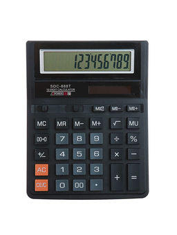 Калькулятор настольный, 12-разрядный, SDC-888T, питание от батарейки