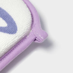 Мочалка детская для купания Доляна «Котёнок», 12×8 см, фиолетовая