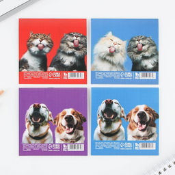 Цена за 20 шт. Блокнот 10×10, 16 л. «Животные» МИКС