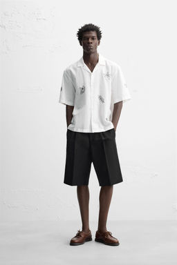 EMBROIDERED COTTON/LINEN SHIRT - Zara фото 8