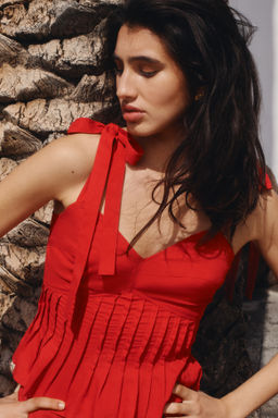 Top en mezcla de lino con tirantes de lazo - H&m фото 5