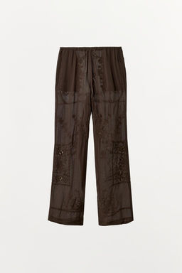 EMBROIDERED BEADED TROUSERS - Zara фото 6
