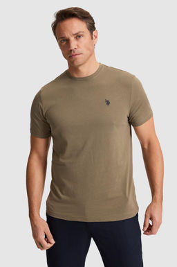Erkek Haki Regular Fit Bisiklet YakaTi__rt
