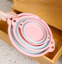 Складной силиконовый тазик, цвет микс