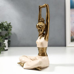 Фигура полистоун «Девушка в позе воина», розовый, 22.5×12.3×10 см