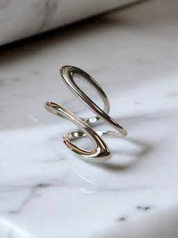 Кольцо с белым серебрением