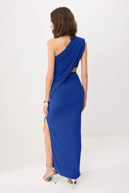 Turuncu Cut Out Detayl? Asimetrik Yaka Orme Sandy Maxi Abiye & Mezuniyet Elbisesi TPRSS26AE00067 - Trendyolmilla фото 8
