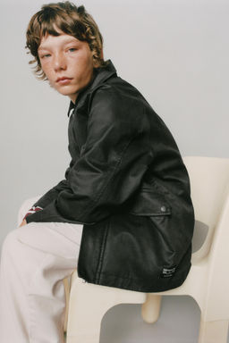 LABEL WAXED JACKET - Zara фото 10