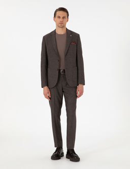 Kahverengi Slim Fit Tak_m Elbise