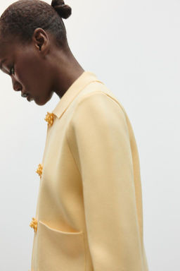 PLAIN KNIT JACKET WITH BEADED BUTTONS - Zara фото 3