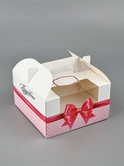 Цена за 5 шт. Коробка для бенто-торта «Поздравляю», 14×14×8 см