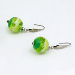 Серьги из муранского стекла LS3345/зеленый