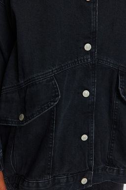 Siyah Cep Detayl? Oversize Denim Ceket TWOSS21CE0289 - Trendyolmilla фото 5