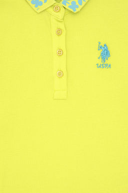 Базовая футболка фисташкового цвета для девочек - U.s. polo assn фото 3