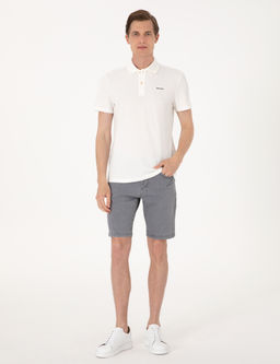 Ekru Slim Fit _rme Dokulu Polo Yaka Ti__rt