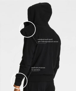 ATLANTIC HMT-001 Толстовка с капюшоном Label черный  фото 7