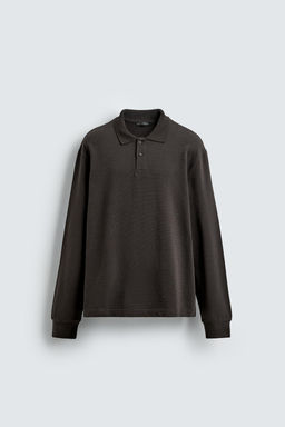 WASHED TEXTURED POLO SHIRT - Zara фото 7