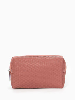 Косметичка универсальная, искусственная кожа, на молнии, тёмно-розовая