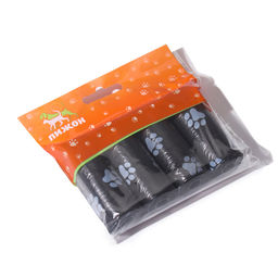 Пакеты для уборки за собаками «Лапки», 4 рулона по 15 пакетов, 29×21 см, с печатью, чёрные