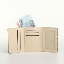 Кошелёк женский на кнопке, 10.5×2.5×8.5 см, чёрный/белый