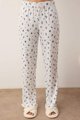 Siyah-Beyaz Bask?l? Kaskorse Orme Pijama Tak?m? THMAW26PT00179
