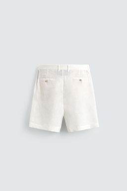 BERMUDA REGULAR FIT 100% LINO / Blanco
