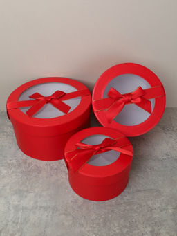 Коробка подарочная 3 штуки 20х20х11 см / 3431-1 /уп 30/красная - ГалеонТрейд фото 2