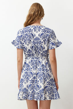 Siyah Kusakl? Cicekli F?rf?rl? Mini Dokuma Elbise TWOSS24EL00760 - Trendyolmilla фото 10