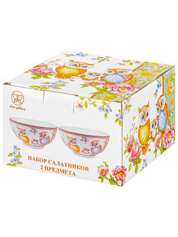Набор салатников 2 пр. 600 мл 15*15*7 см Совушки NEW BONE CHINA - Elan gallery фото 7