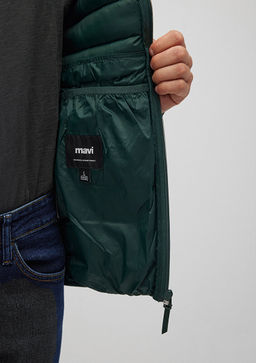 Dik Yaka Yesil Sisme Mont - Mavi фото 5