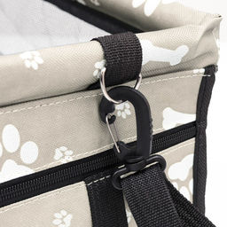 Автокресло для животных 40*30*25 см, серое с белыми лапками и косточками - Пижон фото 8