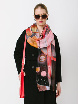 Большой мягкий очень нежный двусторонний палантин в стиле арт-деко - Tantino фото 6