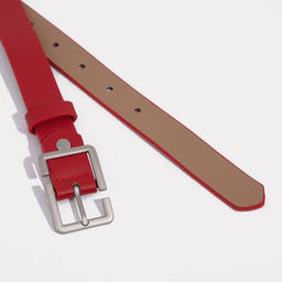 Ремень женский, ширина 2,5 см, винт, пряжка метал, цвет красный - Simaland фото 2