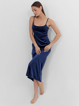 Платье домашнее женское синие велюровое - Mark formelle фото 4