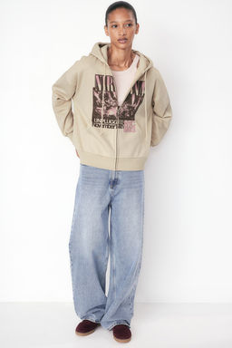Chaqueta sudadera oversize con capucha y motivo - H&m фото 2