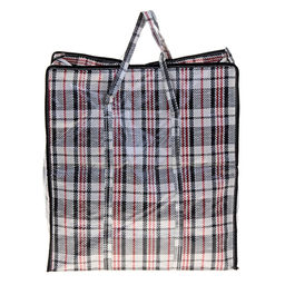 Сумка хозяйственная на молнии, 45 л, 45×20×50 см, чёрная/белая