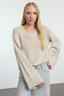 Tas More Sustainable Genis Kal?p Basic Triko Kazak TWOAW25KZ00304 - Trendyolmilla фото 2