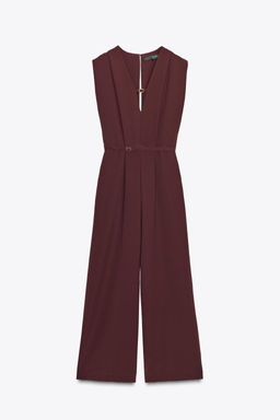 WIDE-LEG JUMPSUIT WITH BELT - Zara фото 10