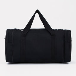 Сумка дорожная на молнии, 3 наружных кармана, длинный ремень, цвет чёрный/красный