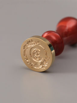 Печать для сургуча с пластиковой ручкой «Венок с буквой C», 2.5×2.5×6.3 см