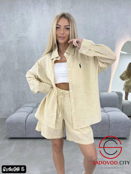 Женский летний костюм с шортами и рубашкой - Bruno фото 3