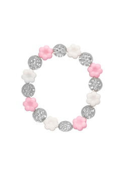 Цена за 3 шт. Браслет детский «Выбражулька. Нежные цветочки», d=6 см, бело-розовый